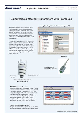 PromoLog and Vaisala WXT Weather Transmitters