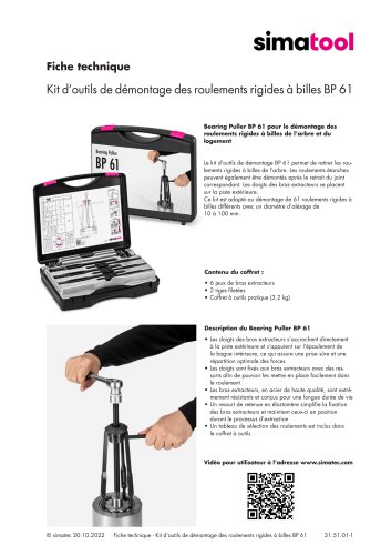 31 51 01 - Technical Data Sheet - BP 61 - FR