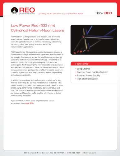 633 nm Red Helium-Neon Laser