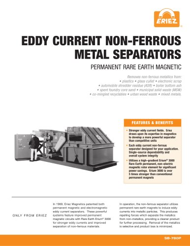 EDDY CURRENT NON-FERROUS METAL SEPARATORS