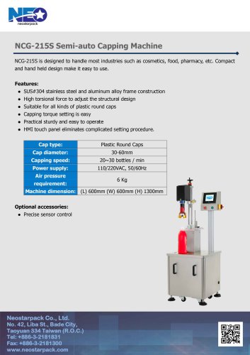 Sami-auto capping machine NCG-215S