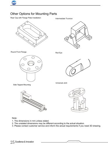 Mounting Parts of DGR Precision electric cylinder