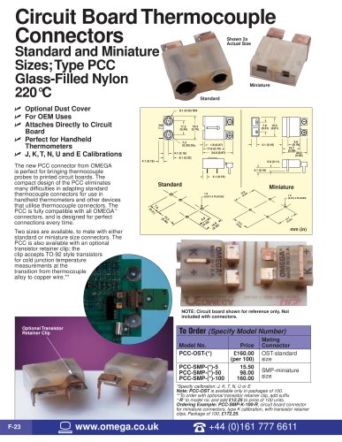 Circuit Board Thermocouple Connectors  PCC-OST-(*) and PCC-SMP-(*)