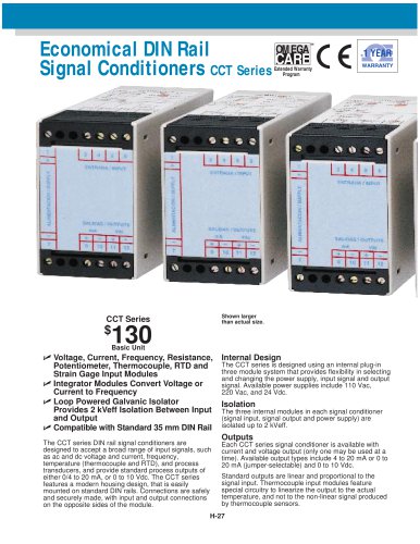 Economical DIN Rail Signal Conditioners CCT Series