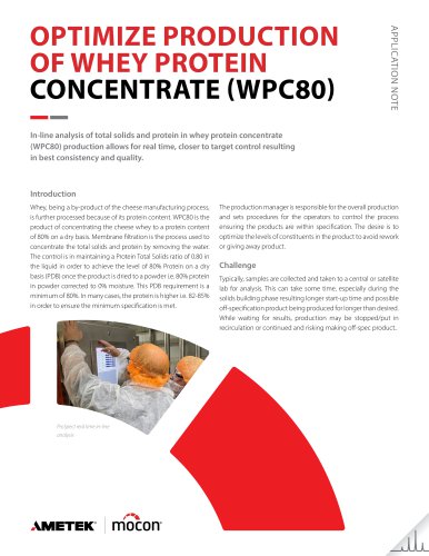 Optimize Production of Whey Protein Concentrate (WPC80)