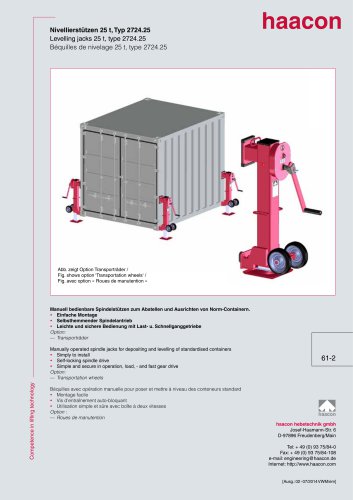 Levelling jacks 25 t, type 2724.25