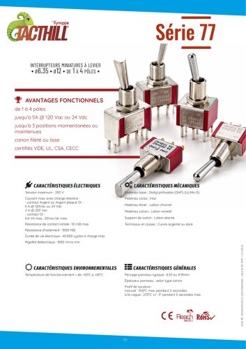Lever switches - 77 series