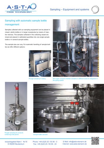 Sampling – Equipment and systems