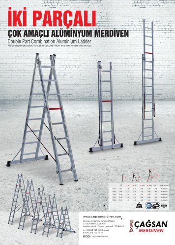 Double Part Combination Aluminium Ladder