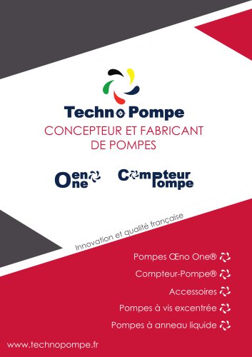 Pompes Oeno One &agrave; rotor dynamique