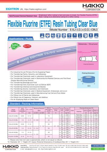 Flexible Fluorine (ETFE) Resin Tubing Clear Blue