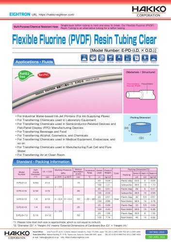 Flexible Fluorine (PVDF) Resin Tubing Clear