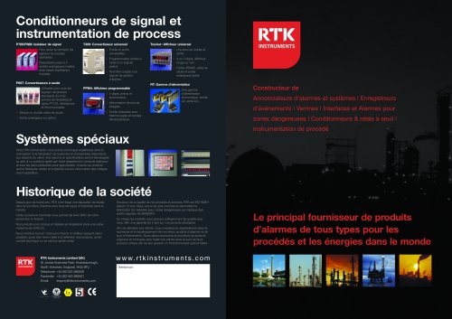 RTK Instruments Shortform Catalogue