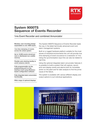 RTK Instruments System 9000TS Sequence of Events Recorder