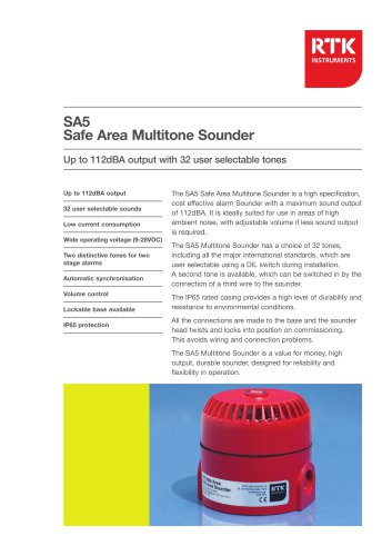 SA5 SAFE AREA MULTITONE SOUNDER