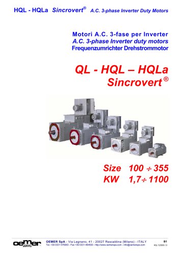 A.C. 3-phase Inverter duty motors QL-HQL-HQLa