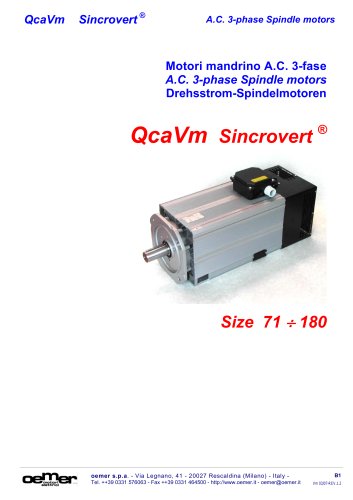 A.C. 3-phase Spindle motors QcaVm