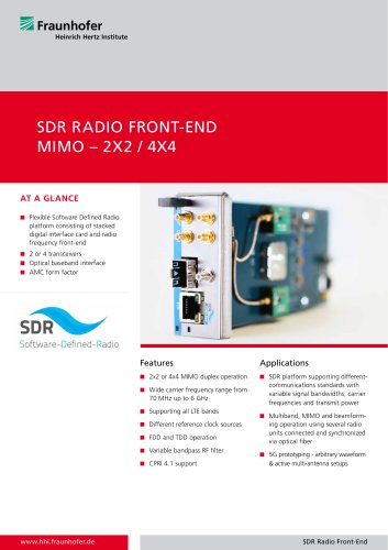 SDR RADIO FRONT-END  MIMO – 2x2 / 4x4