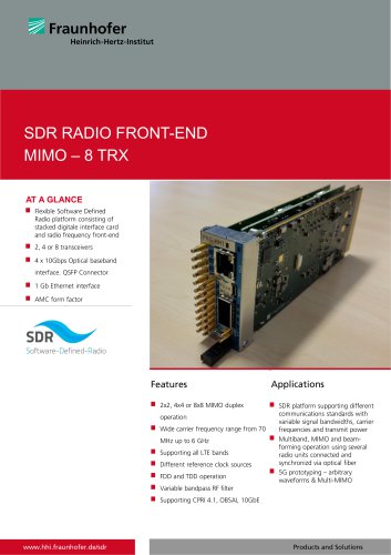 SDR RADIO FRONT-END  MIMO – 8 TRX