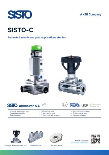 SISTO-C Vanne à membrane pour application stériels
