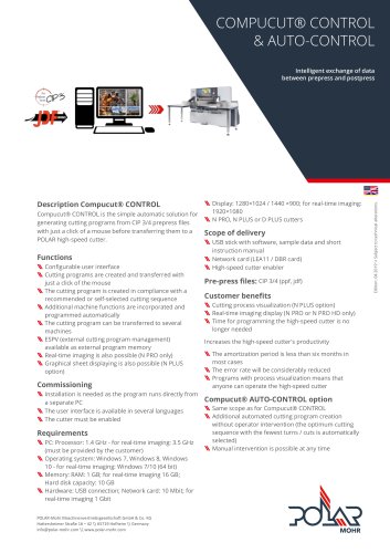 Compucut® CONTROL & AUTO-CONTROL