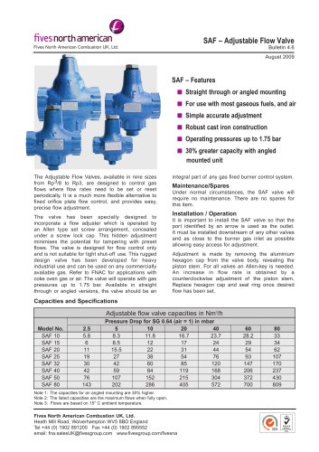 SAF – Adjustable Flow Valve