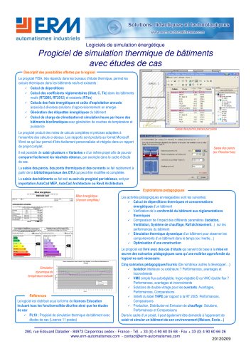 Progiciel de simulation thermique de bâtiment