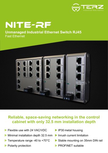 NITE-RF Unmanaged Industrial Ethernet Switch flat