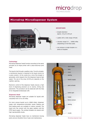 Microdrop Microdispenser System  MD-E