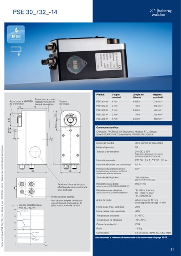 Fiche technique système de positionnement PSE 30x/32x-14