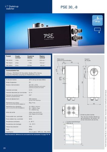 Fiche technique système de positionnement PSE 30x-8