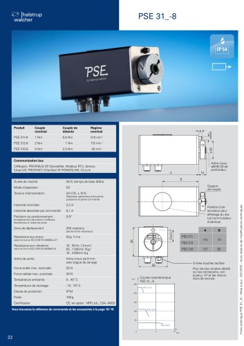 Fiche technique système de positionnement PSE 31x-8