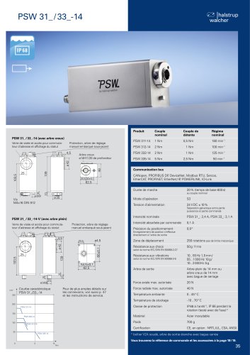Fiche technique système de positionnement PSW 31x/33x-14