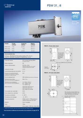 Fiche technique système de positionnement PSW 31x-8