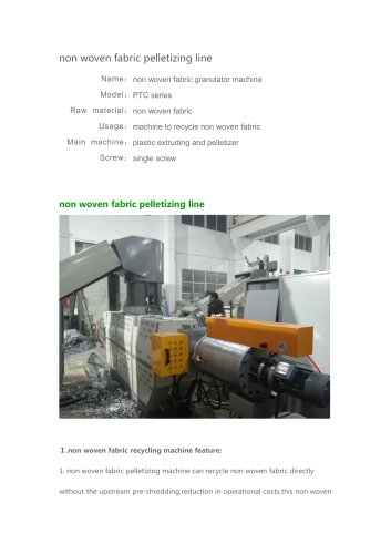 non woven fabric pelletizing line