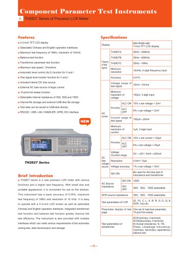 Tonghui LCR Meter TH2827 Series