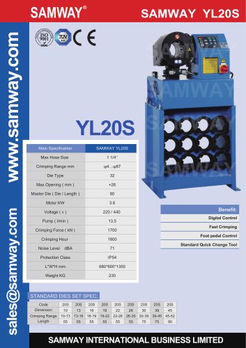 SAMWAY YL20S Workshop Crimper