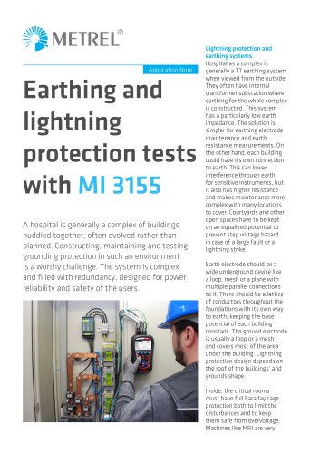 Application note: Grounding and lightning protection tests with MI 3155