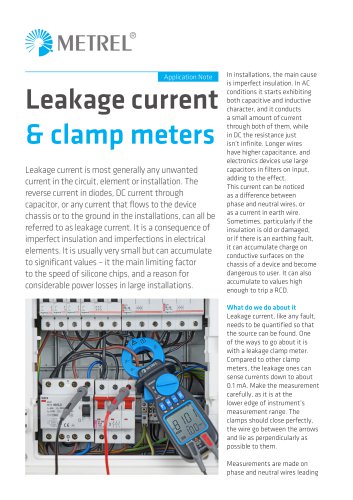 Application note: Leakage current and clamp meters