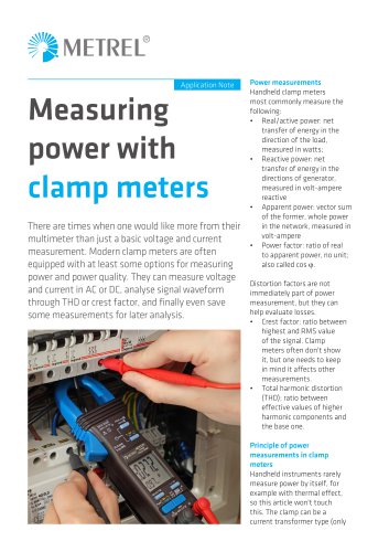 Application note: Measuring power with clamp meters