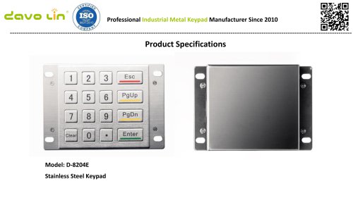 D-8204E Metal Keypad Data sheet