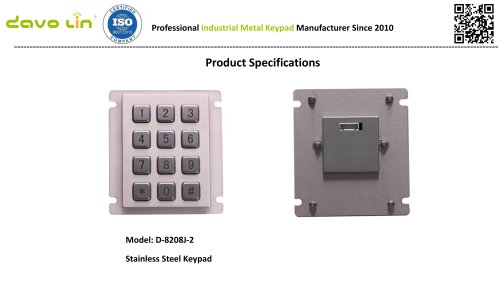 D-8208J-2 Metal Keypad Data sheet