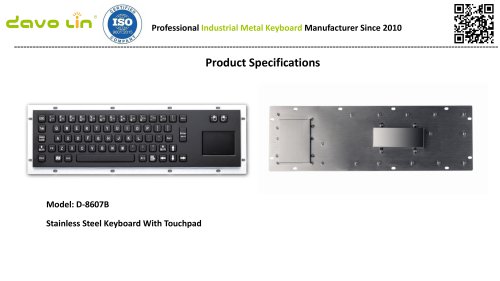 D-8607B Metal Keyboard Data sheet