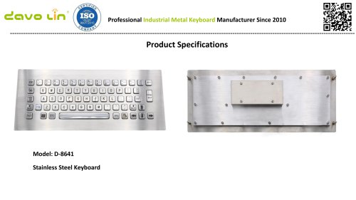 D-8641 Metal Keyboard Data sheet