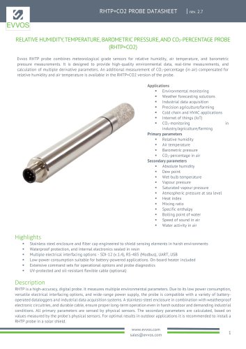 RHTP+CO2 PROBE DATASHEET