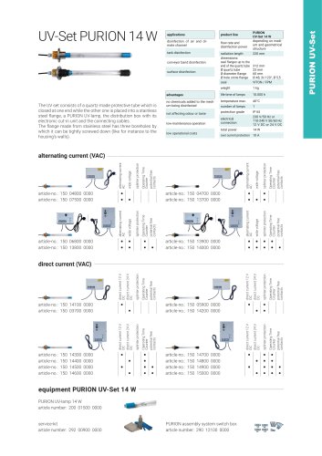 configuration options PURION UV-Set 14 W