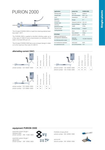 configuration options UV plant PURION 2000