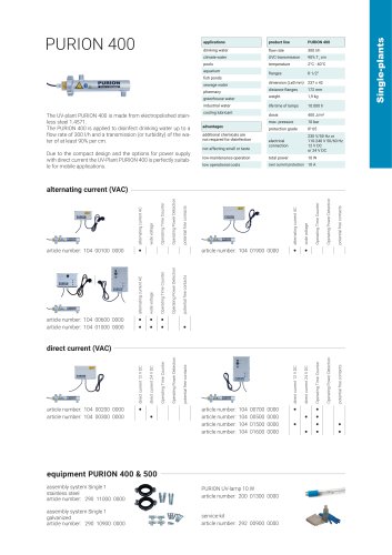 configuration options UV plant PURION 400