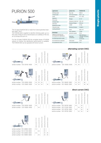 configuration options UV plant PURION 500