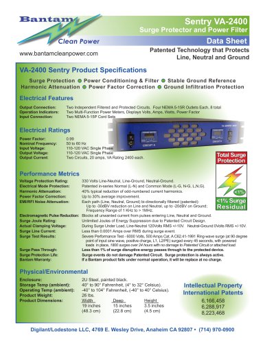 Sentry VA-2400 Surge Protector and Power Filter